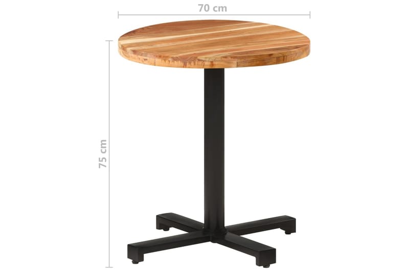 Bistrobord rundt Ø70x75 cm heltre akasie - Brun - Cafébord