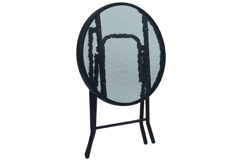 Bistrobord svart 40x46 cm stål og glass - Svart - Cafébord