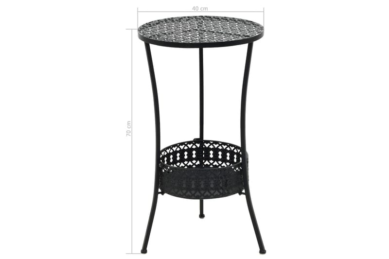 Bistrobord svart 40x70 cm metall - Svart - Cafébord