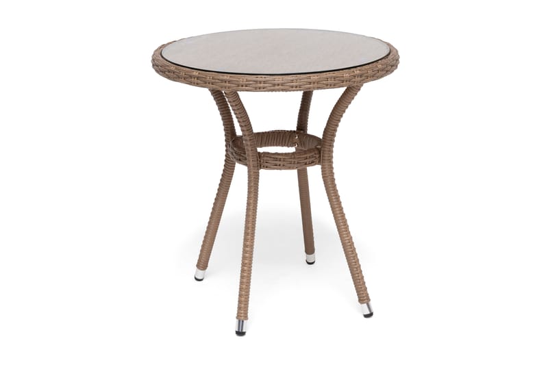 Cafébord Hillerstorp Lotus 65 cm Rund - Klartglass/Beige - Cafébord