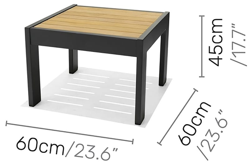 Cafébord Palau 63 cm - Tre/Grå - Cafébord