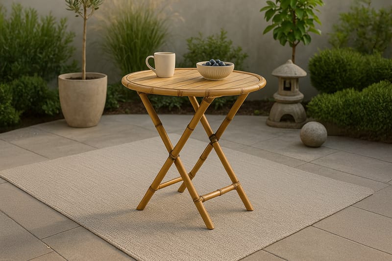 Cane Cafébord Rund 80 cm - Brun - Hagemøbler & utemiljø - Hagebord - Cafébord
