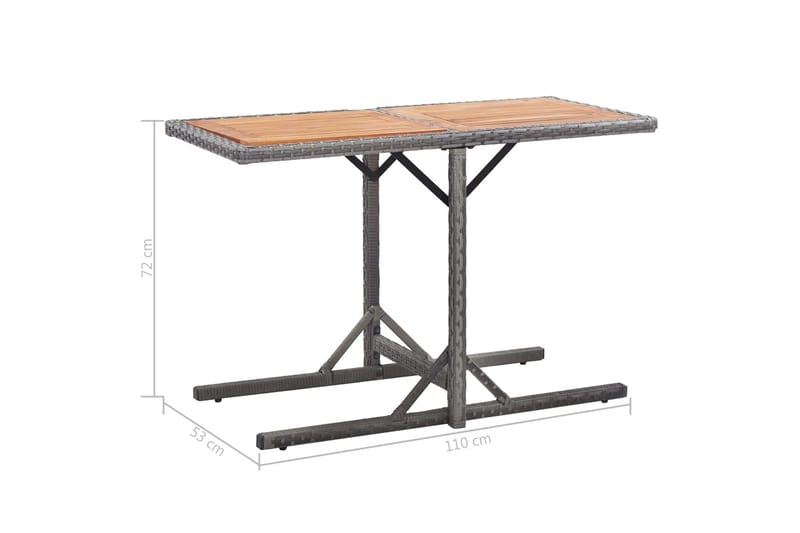 Hagebord antrasitt polyrotting og heltre akasie - Cafébord