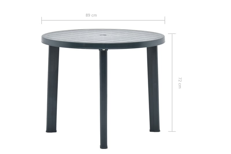 Hagebord grønn 89 cm plast - Cafébord