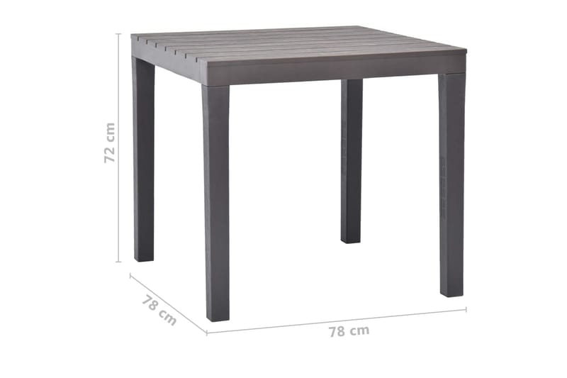 Hagebord med 2 benker plast brun - Cafébord