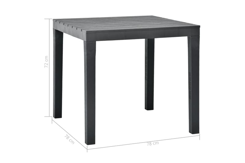 Hagebord med 2 benker plast antrasitt - Cafébord