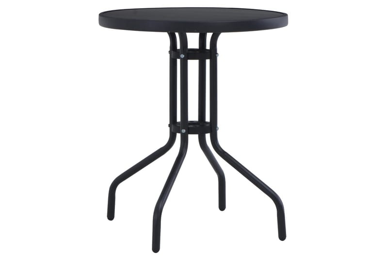 Hagebord svart 80 cm stål & glass - Cafébord