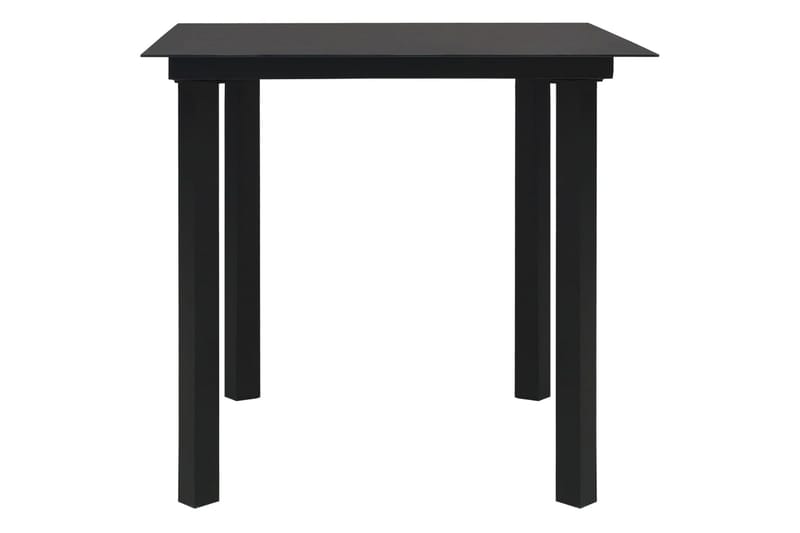 Hagebord svart 80x80x74 cm stål og glass - Cafébord