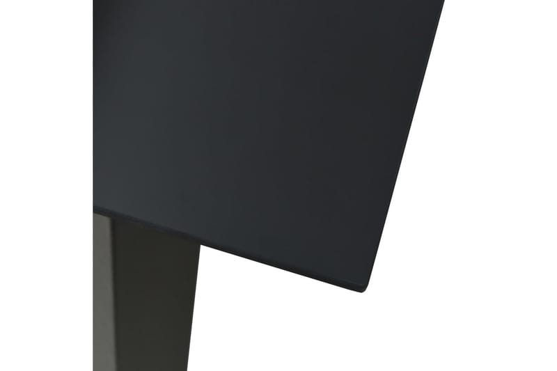 Hagebord svart 80x80x74 cm stål og glass - Cafébord
