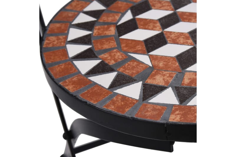 Mosaikkbistrosett med keramikkfliser 3 deler terrakotta - Cafébord