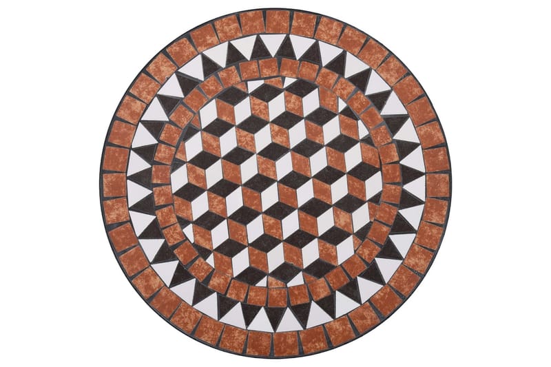 Mosaikkbistrosett med keramikkfliser 3 deler terrakotta - Cafébord