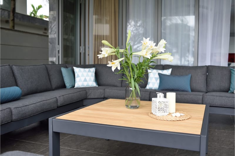 Palau Cafébord 103 cm - Tre/Grå - Hagemøbler & utemiljø - Hagebord - Cafébord