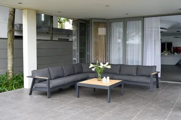 Palau Cafébord 103 cm - Tre/Grå - Hagemøbler & utemiljø - Hagebord - Cafébord