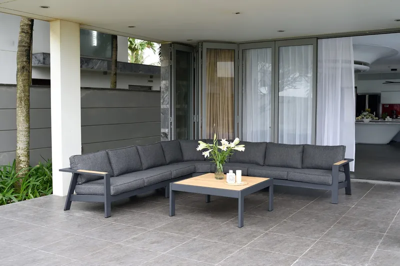 Palau Cafébord 103 cm - Tre/Grå - Hagemøbler & utemiljø - Hagebord - Cafébord