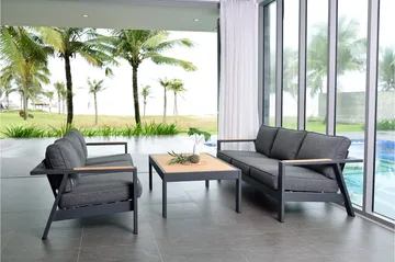 Palau Cafébord 143 cm - Tre/Grå - Hagemøbler & utemiljø - Hagebord - Cafébord