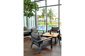 Palau Cafébord 63 cm - Tre/Grå - Hagemøbler & utemiljø - Hagebord - Cafébord