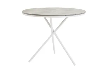Parma Cafébord 90 cm Rund - Hvit/Grå - Hagemøbler & utemiljø - Hagebord - Cafébord