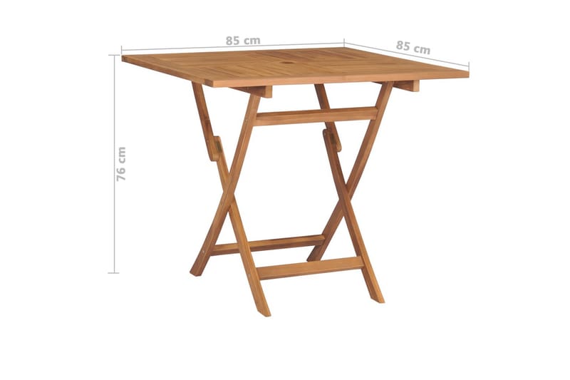 Sammenleggbart hagebord 85x85x76 cm heltre teak - Brun - Cafébord
