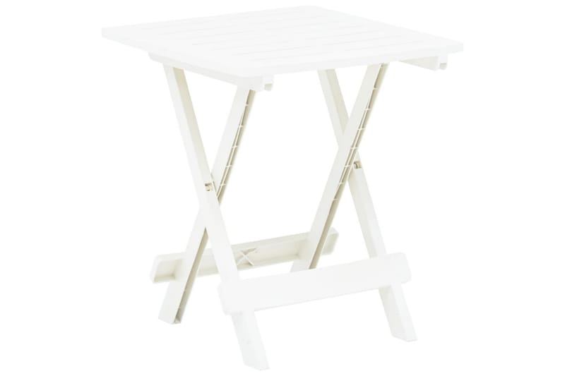 Sammenleggbart hagebord hvit 45x43x50 cm plast - Cafébord