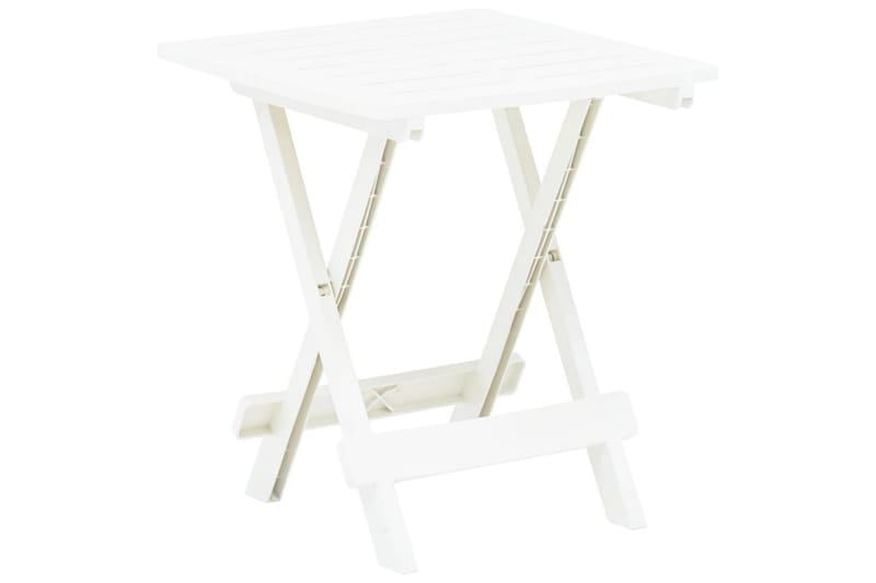 Sammenleggbart hagebord hvit 45x43x50 cm plast - Cafébord Sammenleggbart hagebord hvit 45x43x50 cm plast - Cafébord