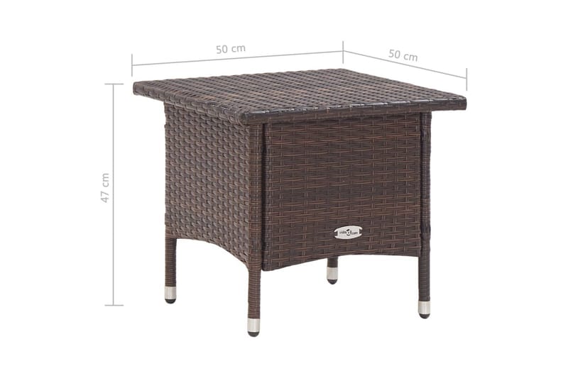 Tebord brun 50x50x47 cm polyrotting - Cafébord