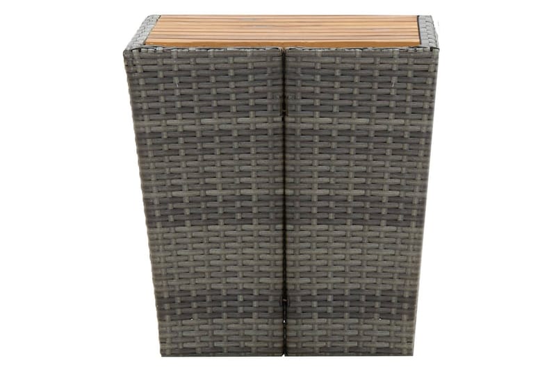 Tebord grå 41,5x41,5x43 cm polyrotting og heltre akasie - Grå - Cafébord