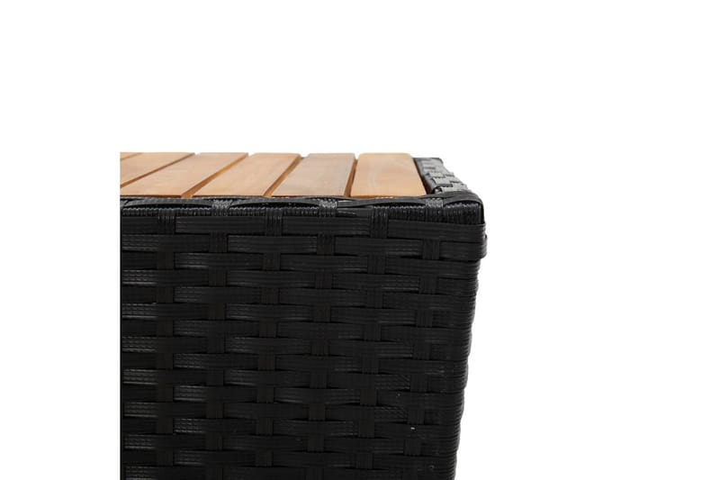 Tebord svart 41,5x41,5x43 cm polyrotting og heltre akasie - Svart - Cafébord
