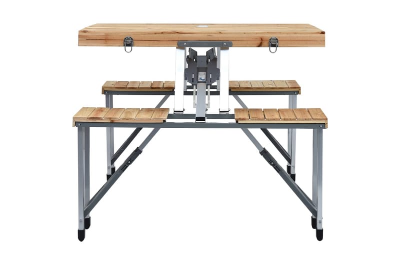Foldbart campingbord med 4 seter stål aluminium - Campingbord