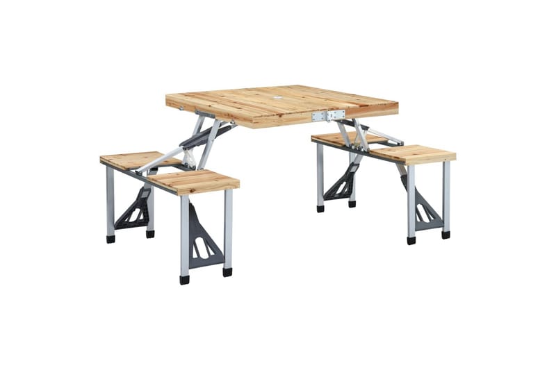 Foldbart campingbord med 4 seter stål aluminium - Campingbord Foldbart campingbord med 4 seter stål aluminium - Campingbord