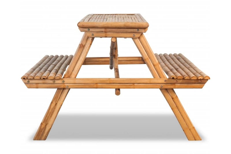 Piknikbord 120x120x78 cm bambus - Brun - Campingbord