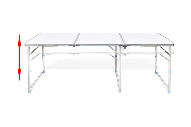 Sammenleggbart campingbord høydejusterbar aluminium 180x60cm - Campingbord