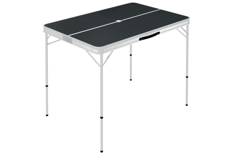 Sammenleggbart campingbord med 2 benker aluminium grå - Grå - Campingbord