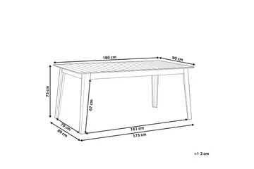 Cellino Spisebord 180x90 cm - Lysebrun - Hagemøbler & utemiljø - Hagebord - Spisebord ute