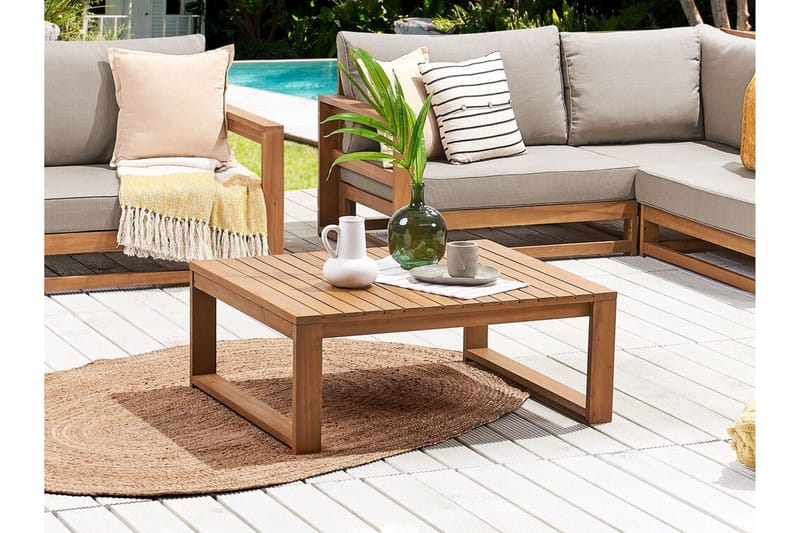Des Moines Sidebord 90x75 cm - Lysebrun - Hagemøbler & utemiljø - Hagebord - Sidebord utendørs