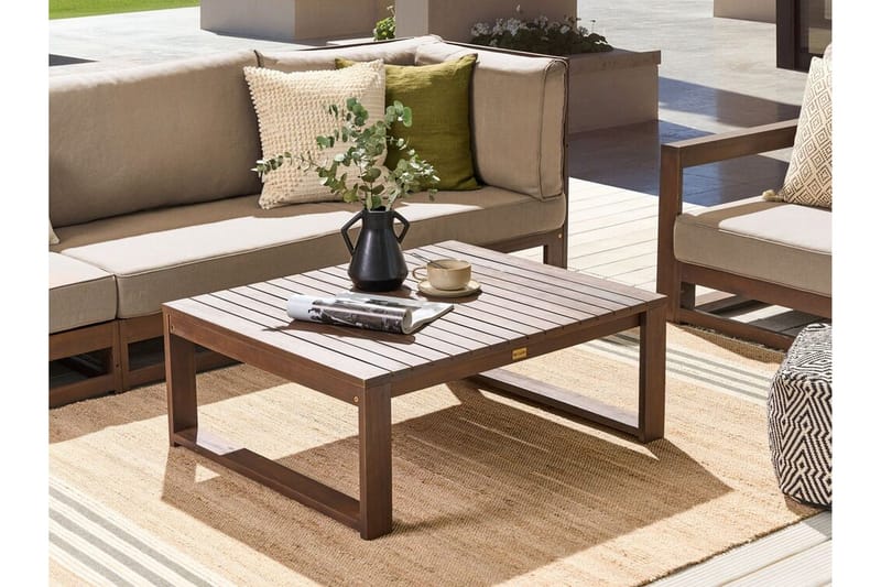 Des Moines Sidebord 90x75 cm - Mørkebrun - Hagemøbler & utemiljø - Hagebord - Sidebord utendørs