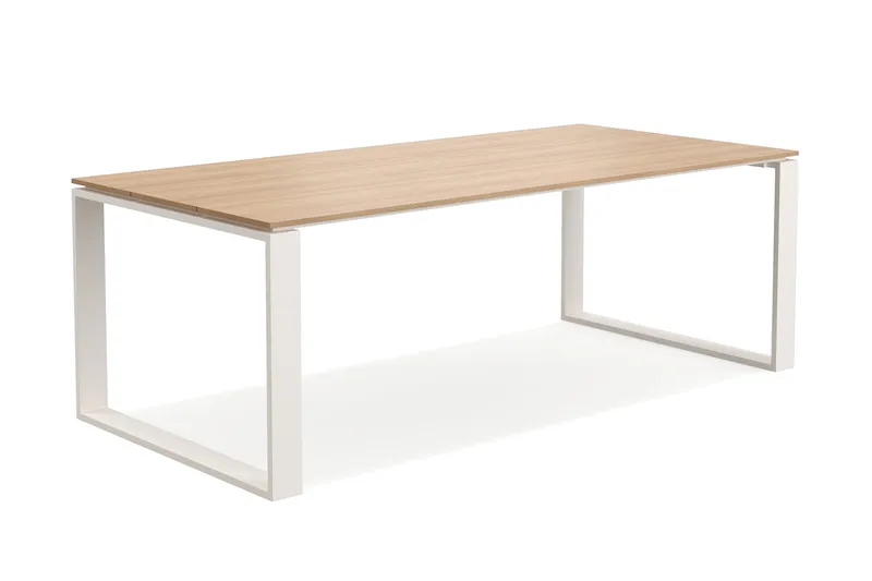 Devon stort rektangulært utendørs spisebord 210x100 cm i aluminium - Beige - Hagemøbler & utemiljø - Hagebord - Spisebord ute