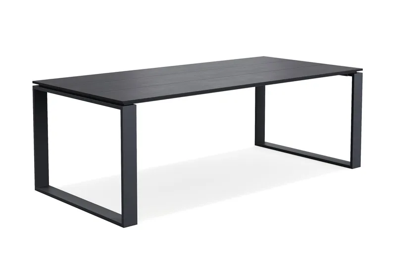Devon stort rektangulært utendørs spisebord 210x100 cm i aluminium - Svart - Hagemøbler & utemiljø - Hagebord - Spisebord ute