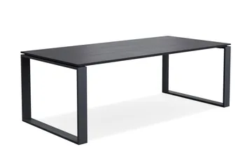 Devon stort rektangulært utendørs spisebord 210x100 cm i aluminium - Svart - Hagemøbler & utemiljø - Hagebord - Spisebord ute