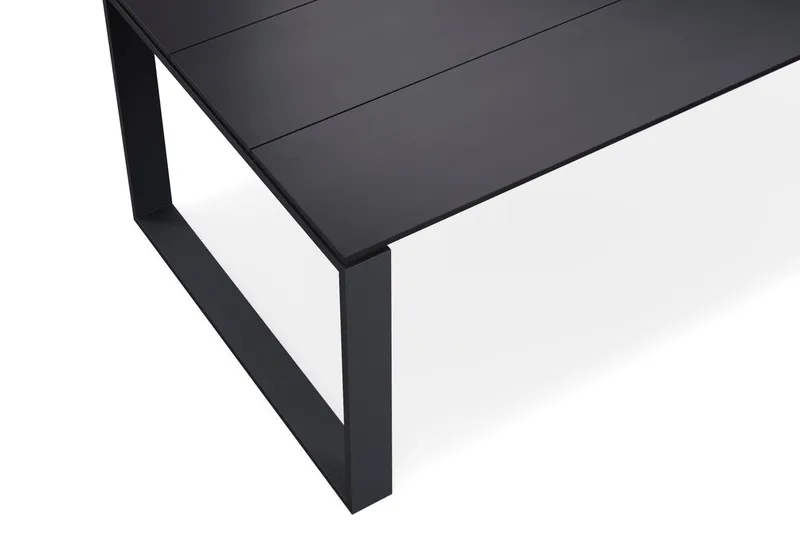 Devon stort rektangulært utendørs spisebord 210x100 cm i aluminium - Svart - Hagemøbler & utemiljø - Hagebord - Spisebord ute