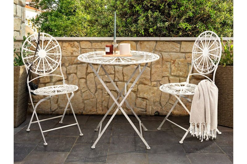 Dursley Cafébord 45 cm Rund - Hvit - Hagemøbler & utemiljø - Hagebord - Cafébord