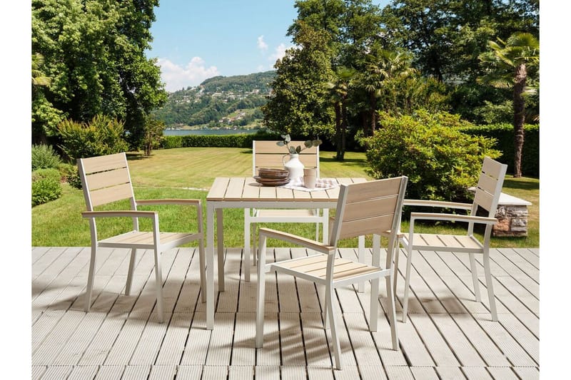 Edmundston Spisebord 95x95 cm - Beige/Hvit - Hagemøbler & utemiljø - Hagebord - Spisebord ute