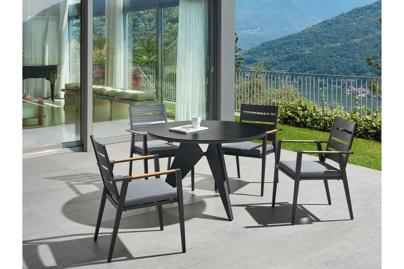 Fuhlner Spisebord 110 cm - Svart - Hagemøbler & utemiljø - Hagebord - Spisebord ute