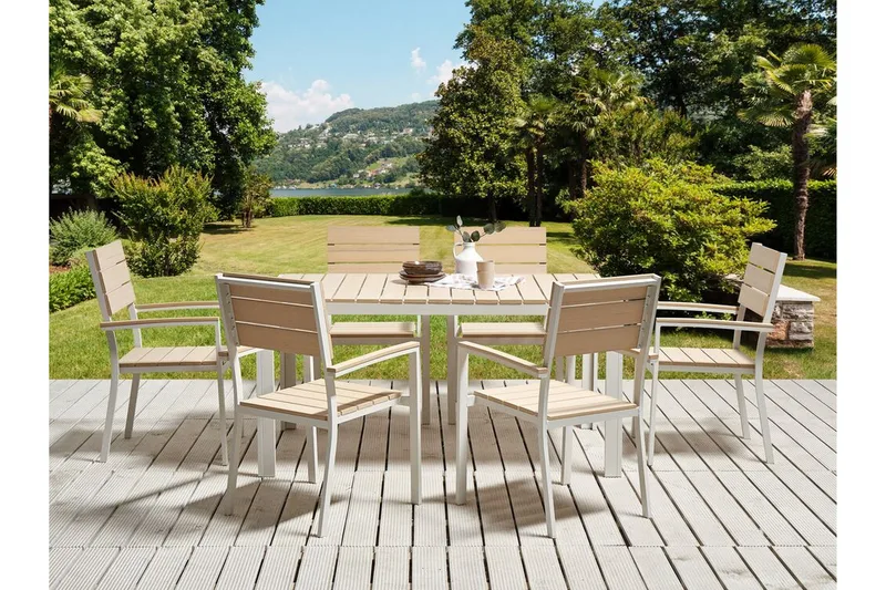 Grosseto Spisebord 150x90 cm - Beige/Hvit - Hagemøbler & utemiljø - Hagebord - Spisebord ute