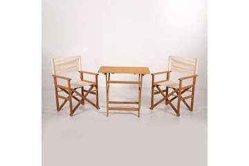 Hagebord- og stolsett (3 deler) Rathore Krem - Cremehvit - Hagemøbler & utemiljø - Hagegruppe - Cafemøbler & cafesett