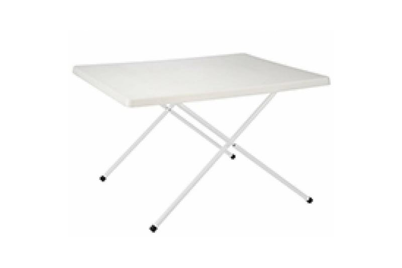 HI Sammenleggbart campingbord hvit justerbar 80x60x51/61 cm - Hvit - Campingbord