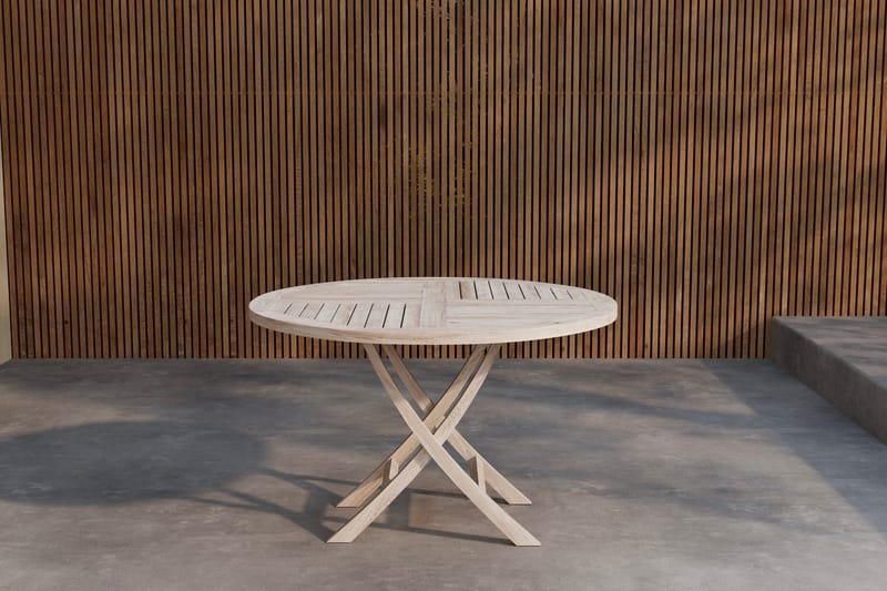 Kenya rundt spisebord 120 cm utendørs, Hvitkalket