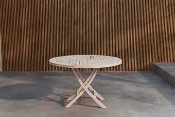 Kenya rundt spisebord 120 cm utendørs - Hvitkalket - Hagemøbler & utemiljø - Hagebord - Spisebord ute