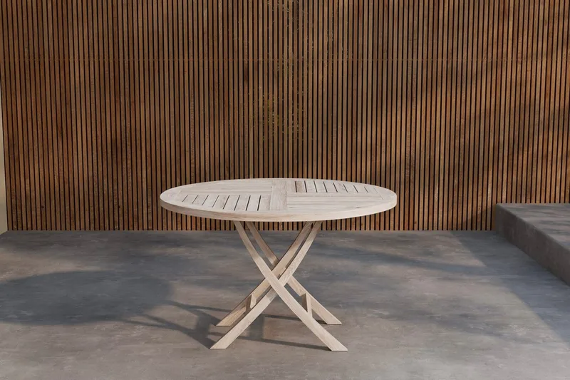 Kenya rundt spisebord 120 cm utendørs, Hvitkalket