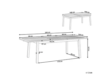 Kettelle Spisebord 100x180 cm - Mørkebrun - Hagemøbler & utemiljø - Hagebord - Spisebord ute