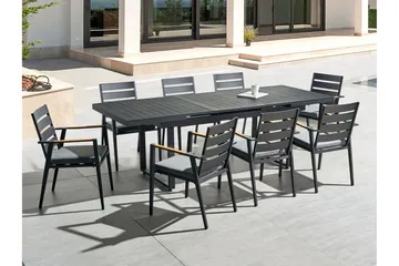 Koaldal Spisebord 90x180 cm - Svart - Hagemøbler & utemiljø - Hagebord - Spisebord ute